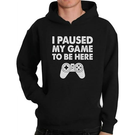 Tstars Mens Video Game Gift for Gamer Shirt I Paused My Game to Be Here Cool Funny Humor Nerdy Geek Gaming Birthday Gift for Dad Husband Son Hoodie