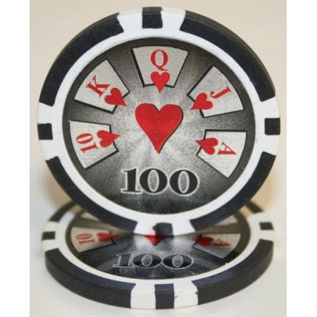 Hi-Roller 14g Poker Chips, $100 Heavy Weight Clay Composite, 25-pack