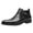 Black, variant on Stylish Men's Leather Shoes Foreign Trade Embossed Double Side Zipper Ankle Boots for Casual and Formal Wear