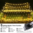 thumbnail image 3 of Christmas Lights, 9.8ft x 6.6ft 192 LED Christmas Net Lights with 8 Modes, Connectable, Timer, Waterproof Low Voltage Bush Mesh Fairy String Lights for Christmas, Xmas Tree Decorations, 3 of 10