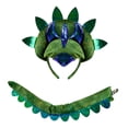 thumbnail image 1 of Diadema de dinosaurio con cola, decoración creativa, accesorio fotográfico divertido para eventos, juegos de rol verde, 1 of 7