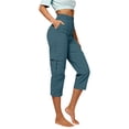 thumbnail image 1 of Capris pour Femmes, Yigetop Capris Cargo à Coupe Décontractée pour Femmes Pantalons de Randonnée Été Voyage Plein Air Décontractés Amples Confortables Pantalons Raccourcis Capris Cargo pour Femmes Bleu Ciel 2TG, 1 of 5