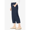 thumbnail image 3 of Woman Within Plus Size 7-Day Elastic-Waist Pull-On Cotton Denim Capri Jeans, 3 of 6