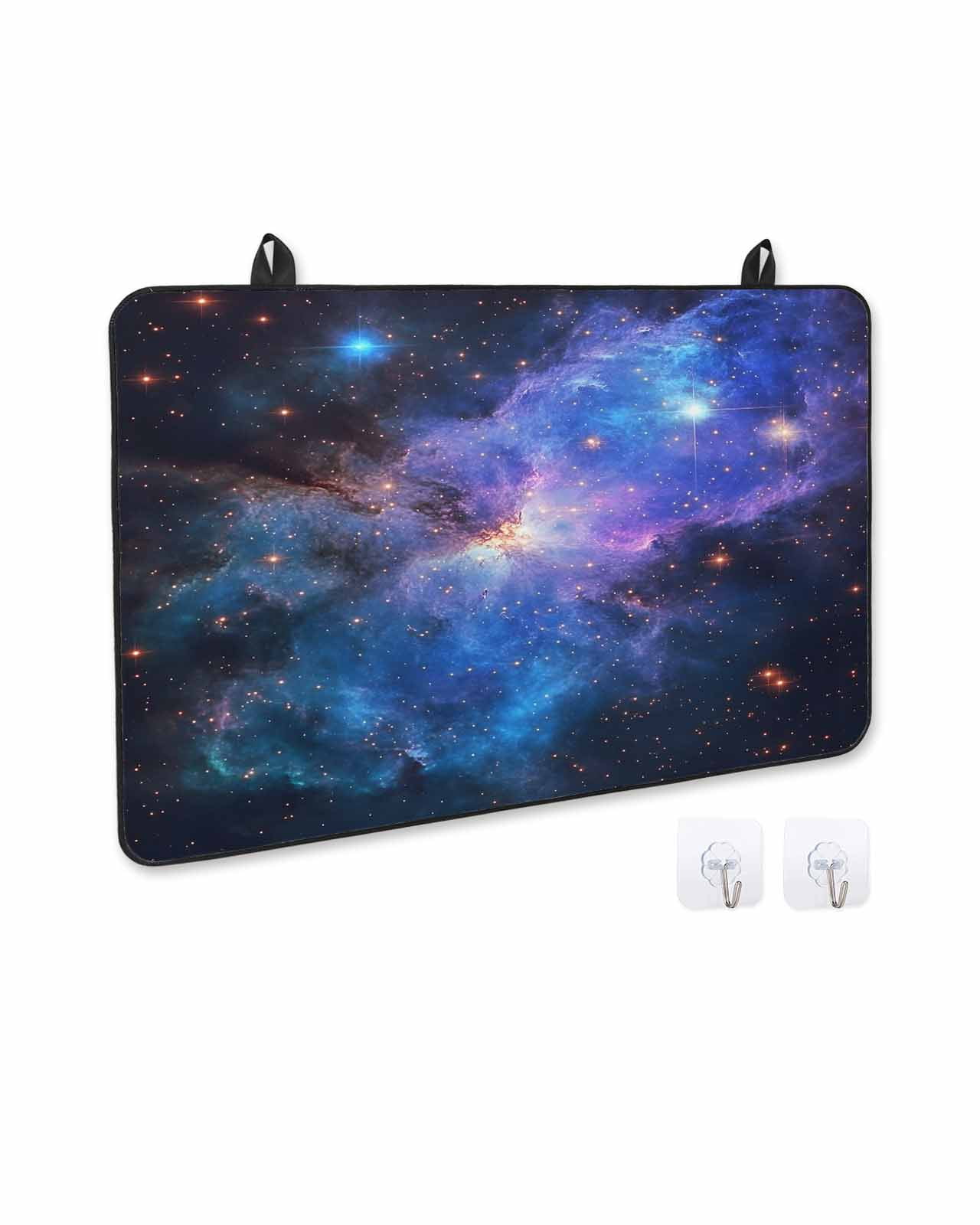 nqOlkjepod Large Induction Cooktop Protector Mat 24"x21", Blue Purple Sky Stove Top Covers for Electric Stove, Modern Abstract Stars Decorative Stove Burner Cover Mats, Glass Top Stove Cover