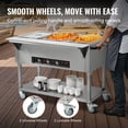 thumbnail image 2 of VEVOR 3-Pan Commercial Food Warmer, 3 x 20.6QT Electric Steam Table, 1500W Professional Buffet Catering Food Warmer with 4 Wheels (2 Lockable), Food Grade Stainless Steel Server, 2 of 9