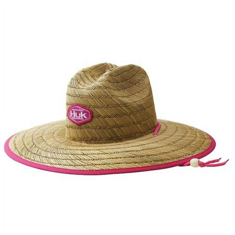 HUK Women's Straw Wide Brim Fishing Hat, Berry Island, 1 