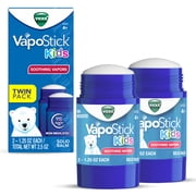 Vicks VapoStick Kids, Ages 4+, Soothing Non-Medicated Vicks Vapors, 2 x 1.25 oz Sticks