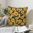 thumbnail image 6 of Xecao Vintage Black Plaid Sunflower Print Soft Velvet Decorative Throw Pillow Covers, Square Cushion Cases for Bed, Sofa, Living Room, Car, and Indoor Outdoor Use-16"x16", 6 of 8