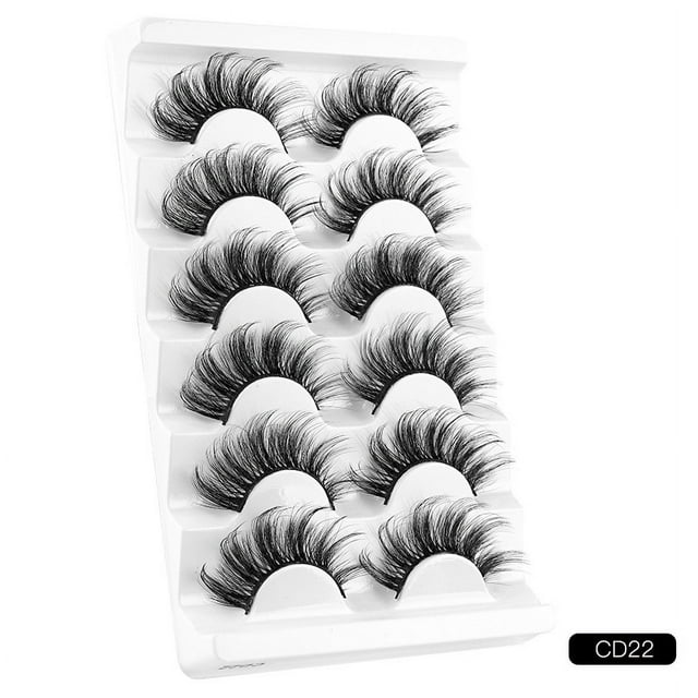 Granjero Gordo 12 pares de pestañas postizas de visón sintético, tenues, esponjosas, de aspecto natural, volumen 8D, CD22