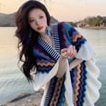 thumbnail image 6 of Shawl Wraps for Women, Bohemian Ethnic Style Cape Open Front Poncho Scarf Blanket Cardigan Coat with Tassels for Spring Autumn Winter, 6 of 7