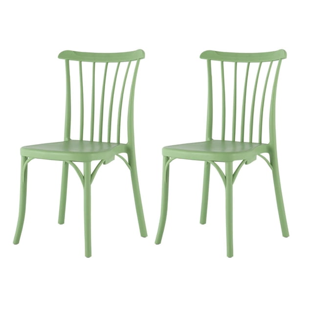 Strata Furniture Chaise de Salle à Manger Extérieure en Polypropylène en Menthe (Lot de 2)