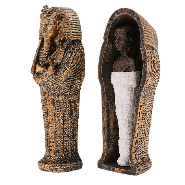 Ataúd egipcio Baoblaze con Estatuilla de momia de Resina 4 pulgadas