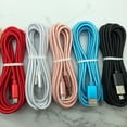 thumbnail image 2 of Cable de datos trenzado de nailon de color sólido para Apple Android 8p/typec, cable de carga, cable de datos USB de metal, 2 of 4