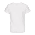 thumbnail image 4 of Girls Fashion Letter Print Tees Soft Casual Shirts for Everyday Play Letter Crew Neck Short Sleeve Regular T Shirts White 10 years-11 years, 4 of 5
