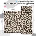 thumbnail image 5 of Brown and Beige Leopard Print Teens Toddler Nap Mat with Pillow, Sleeping Mat Bag for Preschool Daycare 51"x22", 5 of 6