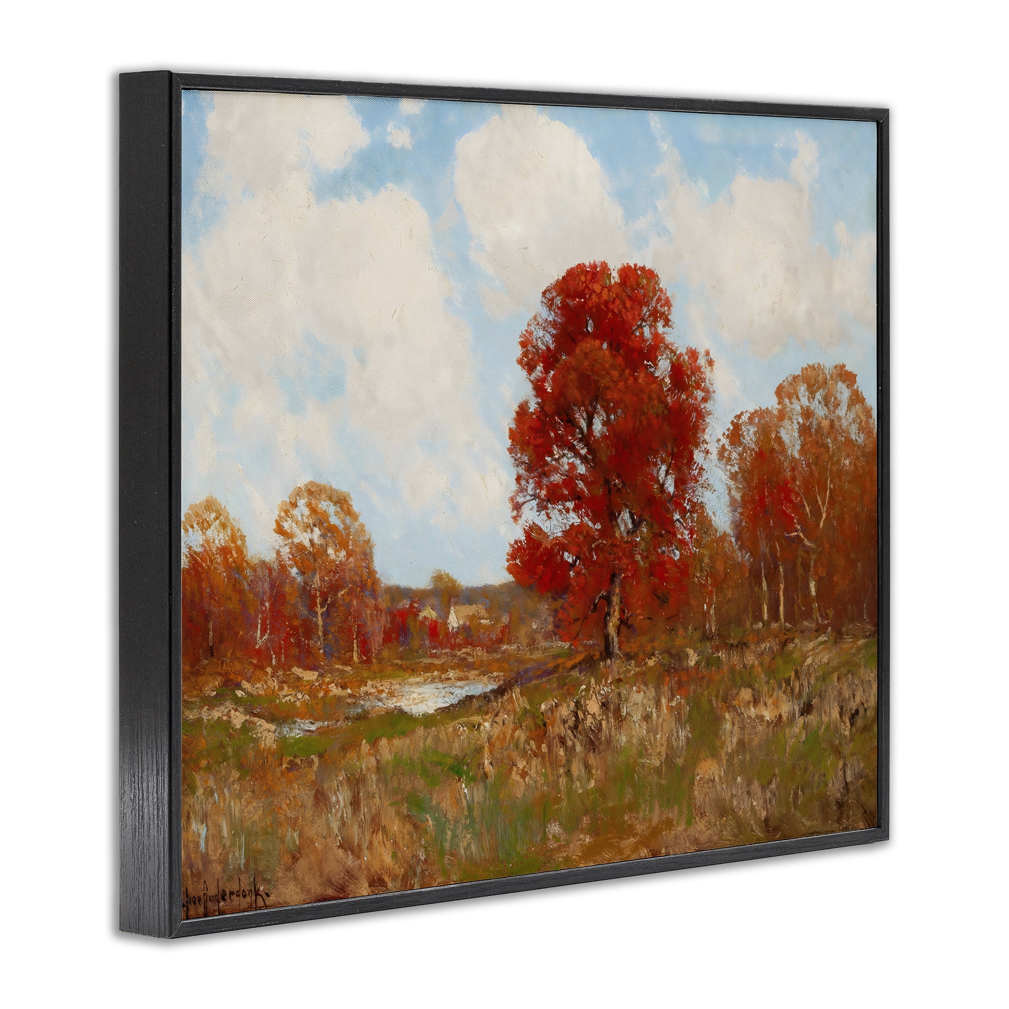 Fall Landscape with Red Foliage Black Framed Giclee Art, design by Arlington Prints