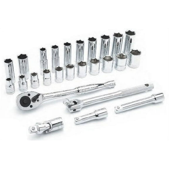 Performance Tool W32904 1/2-Inch Drive MET Socket Set, 26-Piece, 1-Pack