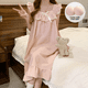 thumbnail image 3 of Vestido de dormir sin mangas a cuadros para mujer, camisón de algodón con burbujas de tejido fino, almohadilla fija holgada para el pecho, ropa de casa, verano, 3 of 4