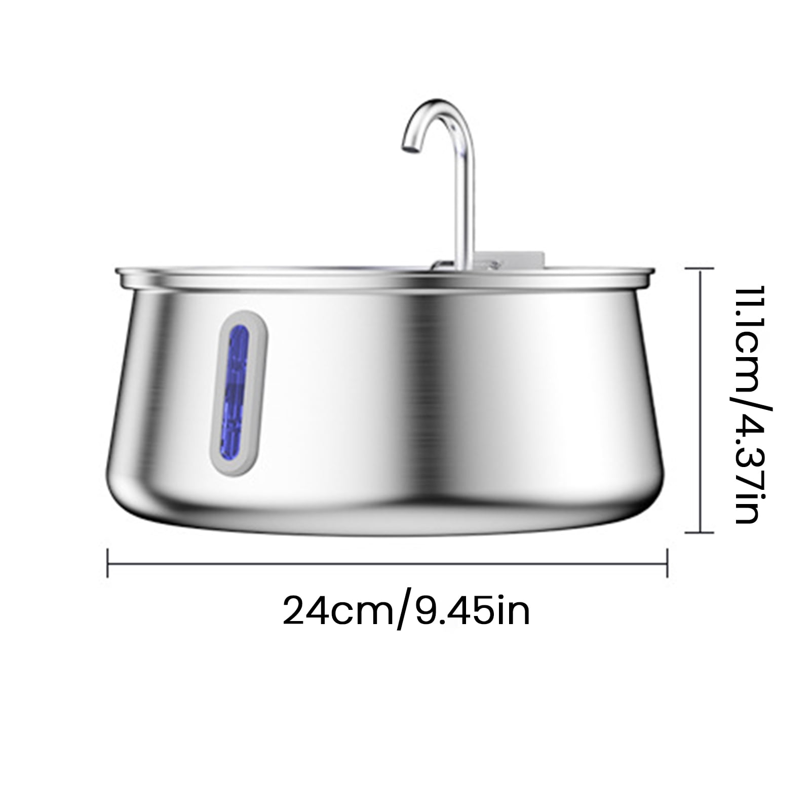 YIFAEUX Cat Water Fountain Stainless Steel Automatic Water Fountain with Multiple Filtration 4L/135oz Quiet Dog Fountain with Water Level Window for Multiple Pet Family