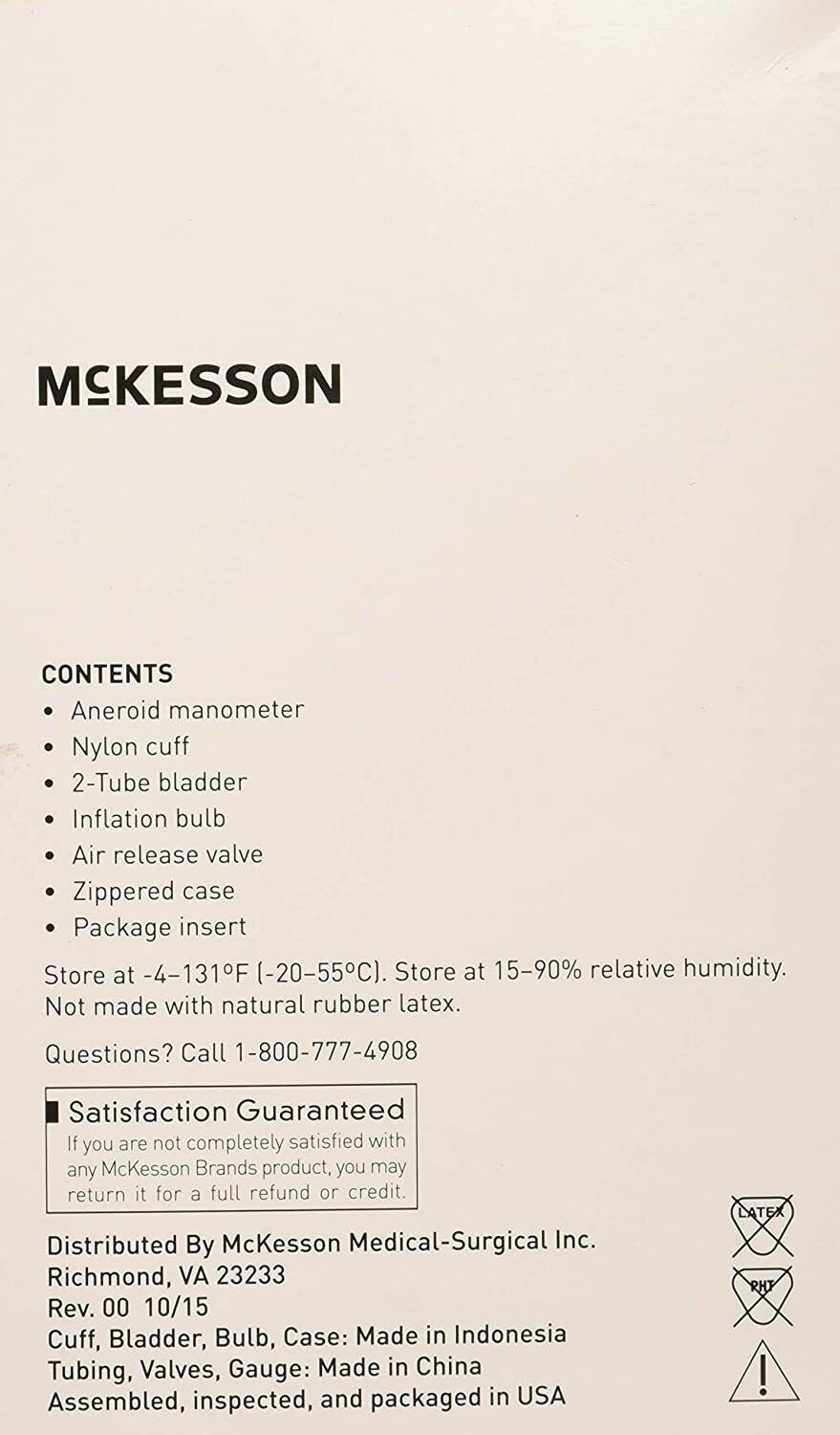 McKesson Aneroid Analog Blood Pressure Monitor with Inflation Bladder and Carrying Case