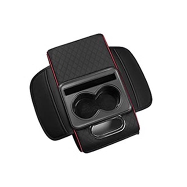 Reposabrazos para coche, organizador 5 en 1 con portavasos y ranura para teléfono, organizador multifuncional de piel sintética, accesorio universal para vehículos.