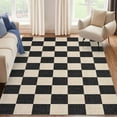 thumbnail image 5 of Garvee 10x13 Modern Checkered Area Rug Washable Rugs, Soft Non Slip Non Shedding Carpet Indoor Printed Accent Rug for Living Room Bedroom Home Decor，Black and Camel, 5 of 8