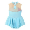 thumbnail image 4 of TiaoBug Girl Sleeveless Shiny Rhinestones Ice Figure Skating Dress Ballet Dancewear Light Blue 6, 4 of 7