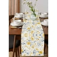 thumbnail image 4 of Yellow Floral Spring Table Runner 90 Inches, Pastoral Gray Botanical Summer Bed Runner Dresser Scarves Tabletop for Indoor Outdoor Parties/Ceremony/Banquet, 13" x 90", 4 of 8