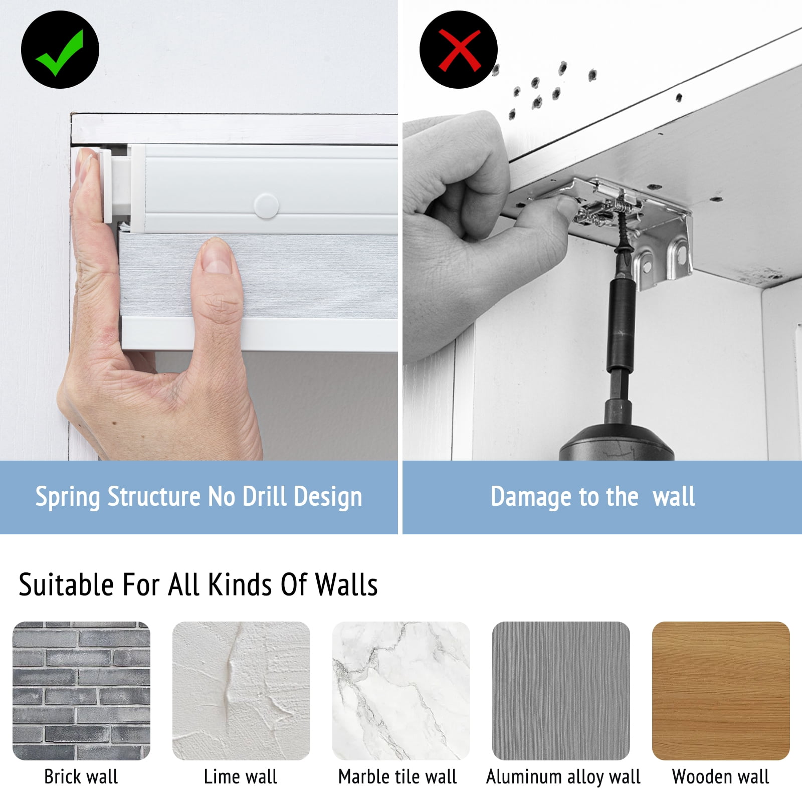 Keego New Upgraded No Drill Cordless Cellular Shades Blackout Honeycomb Blinds Easy Installation Heat Insulating Noise Reducing Window Shades, Blackout - Gray, 34"W x 64"H