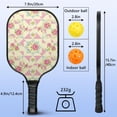 thumbnail image 4 of Pickleball Paddles Set,Pioneer Flower Floral Print Pattern Fiberglass Surface Pickleball Racket Set with 2 Indoor Outdoor Pickleball Balls and Pickleball Bag,Pickle-ball Equipment, 4 of 6