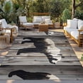 thumbnail image 2 of White Brown Bear Outdoor Rug 5x7 Ft - Reversible Patio Rug Outdoor Camping Rugs, Retro Farmhouse Country Rustic Wood Grain Indoor Outdoor Area Rugs, Non-Slip Outdoor Carpet Runner for Deck/Porch, 2 of 8