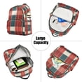 thumbnail image 5 of FORMRS Mini Backpack Purse for Women Quilted Travel Daypack Casual Shoulder Bag, Vibrant Red Tartan Pattern, 5 of 7