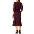 thumbnail image 3 of INSPIRE CHIC Women's Wedding Guest Dress Evening Outfits 2 Pieces Sleeveless Dresses with Shrug XL Burgundy, 3 of 5
