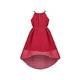 thumbnail image 1 of Girls Dress Deep Red Swiss Dot Hi-lo Halter Chiffon Party Christmas 8 Years, 1 of 1