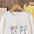 thumbnail image 5 of NOLDARES Toddler Infant Girls 2 Piece Fall Clothing Set Long Sleeve Round Neck Top and Elastic Waist Joggers Outfits Clothes(White,9-10 Y), 5 of 7
