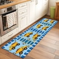 thumbnail image 3 of 2x6 Washable Runner Rug, Cartoon Caravans Non-Slip Hallway Runner for Entryway Kitchen Bedroom, Hookups Roadblocks Star Blue Border Indoor Carpet Runner Floor Mat, 3 of 9