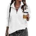 thumbnail image 2 of Yievot Quarter Zip Up Sweatshirts for Women Trendy Long Sleeve Tops with Pocket Casual Lapel Sweatshirt, 2 of 8