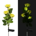 thumbnail image 3 of Spencer LED Solar Flower Light Waterproof Landscape Lights with 5 Rose Flowers, Solar Garden Lights Floral Outdoor Stake Lights for Patio Yard Lawn Pathway Decor, Yellow, 3 of 12