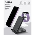 thumbnail image 3 of Wireless Charging Station,3 in 1 Wireless Charging Stand Made for Apple Watch Ultra 9 8 7 6 SE 5 4 3,Fast Wireless Charger Made for iPhone 15/Plus/Pro Max/14/13/12/11/X,for AirPods Pro(with Adapter), 3 of 5