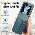 thumbnail image 4 of for Samsung Galaxy Z Flip 5 Wallet Case with Card Holder, Business Style Premium Leather for Women Men Protective Phone Case Cover for Samsung Galaxy Z Flip5 5G DK Green, 4 of 16