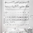 thumbnail image 1 of Music Note Tapestry, High Detailed Composition of Musical Motifs Graphic, Fabric Wall Hanging Decor for Bedroom Living Room Dorm, 5 Sizes, Charcoal Grey and White, by Ambesonne, 1 of 1
