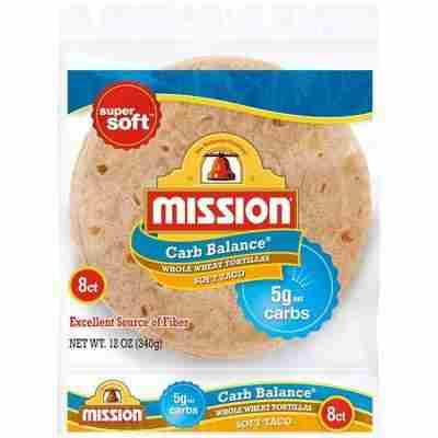 Mission Carb Balance Soft Taco Whole Wheat Tortillas -