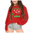 thumbnail image 3 of Rhuody Boys Sweatshirt Kids Christmas Sweatshirt Xmas Santa Dinosaur Graphic Shirt Long Sleeve Pullover Outfit Tops Casual Tops Red 5-6 Years, 3 of 3