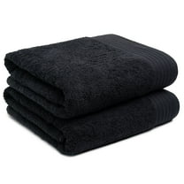 Weidemans 100% Cotton Bath Towels | Eco-Friendly Exclusive Bathsheet towels Set of 2 (Size: 35" X 70") | Ultra Soft and Highly Absorbent Bath Towel Set Gym, Hotel, Travel Camp, Pool Spa | Black