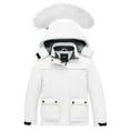 thumbnail image 5 of ZSHOW Girl's Rain Jacket Waterproof Quilted Ski Jacket Winter Coat with Detachable Hood White 6-7, 5 of 9