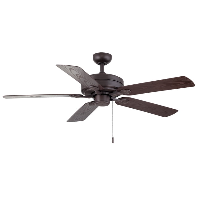 Fans WR1469TB Courtyard - 5 Blade Outdoor Ceiling Fan with Light Kit In Traditional Style-13.6 Inches Tall and 52 Inches Wide, Finish Color: Textured Brown