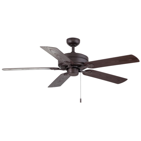 Fans WR1469TB Courtyard - 5 Blade Outdoor Ceiling Fan with Light Kit In Traditional Style-13.6 Inches Tall and 52 Inches Wide, Finish Color: Textured Brown