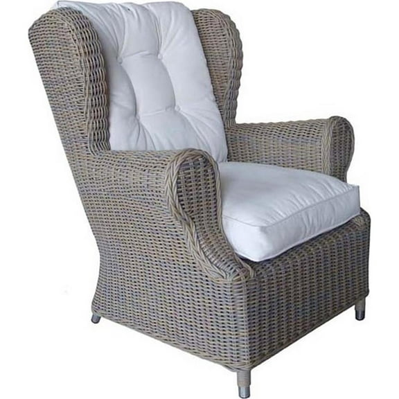 Padma's Plantation Wing Aluminum Patio Wing Cushion Chair in Kubu Gray