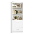 thumbnail image 7 of Homfa 2 Set of White Bookcases with 3 Drawers, 71"H 3 Tier Wooden Storage Bookshelf for Living Room Home Office, 7 of 7