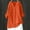Orange, variant on Babysbule Women's V-Neck Cotton Linen Blouse Long Sleeve Loose Tunic Shirt Casual Comfy Summer Top